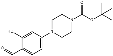 4-(4-甲酰基-3-羟基苯基)哌嗪-1-羧酸叔丁酯 结构式