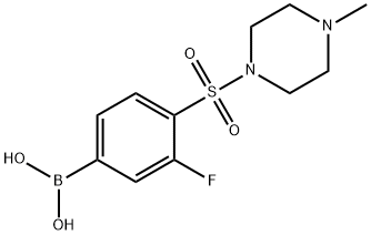 (3-氟-4-((4-甲基哌嗪-1-基)磺酰)苯基)硼酸, 1447713-71-4, 结构式