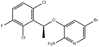 (S)-5-broMo-3-(1-(2,6-dichloro-3-fluorophenyl)ethoxy)pyridin-2-aMine 化学構造式