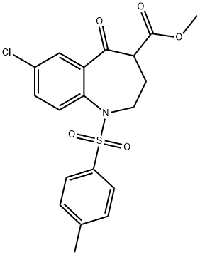 Methyl 7-Chloro-5-oxo-1-tosyl-2,3,4,5,-tetrahydro-1H-benzo[b]azepine-4-carboxylate 化学構造式