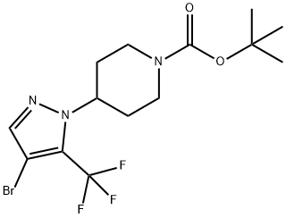 4-(4-ブロモ-5-(トリフルオロメチル)-1H-ピラゾール-1-イル)ピペリジン-1-カルボン酸TERT-ブチル 化学構造式