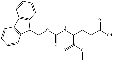 (S)-4-((((9H-フルオレン-9-イル)メトキシ)カルボニル)アミノ)-5-メトキシ-5-オキソペンタン酸 化学構造式