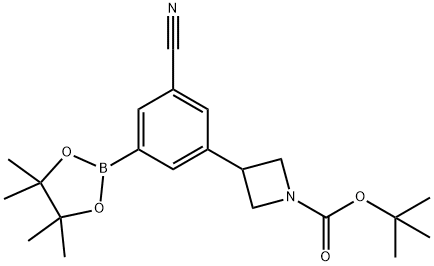 Tert-butyl 3-(3-cyano-5-(4,4,5,5-tetraMethyl-1,3,2-dioxaborolan-2-yl)phenyl)azetidine-1-carboxylate Structure