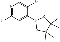 2,5-二溴吡啶-4-硼酸匹那醇酯,1451391-18-6,结构式