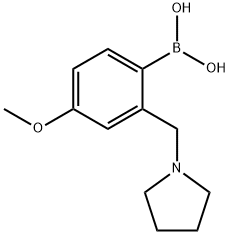 4-甲氧基-2-(吡咯烷-1-基甲基)苯基硼酸 结构式