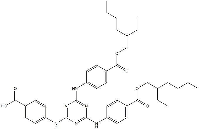 4-(4,6-Bis(4-((2-ethylhexyloxy)carbonyl)phenylaMino)-1,3,5-triazin-2-ylaMino)benzoic Acid Structure