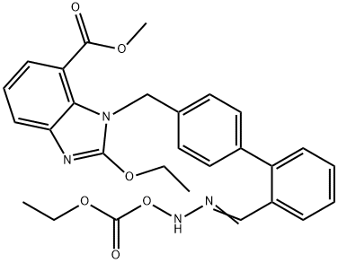 (Z)-Methyl 2-ethoxy-3-((2'-(N'-(ethoxycarbonyloxy)carbaMiMidoyl)biphenyl-4-yl)Methyl)-3H-benzo[d]iMidazole-4-carboxylate Structure