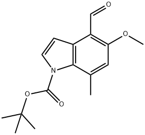 4-ホルミル-5-メトキシ-7-メチル-1H-インドール-1-カルボン酸TERT-ブチル 化学構造式