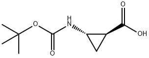 (1S,2S)-2-[[(1,1-Dimethylethoxy)carbonyl]amino]cyclopropanecarboxylic acid Structure