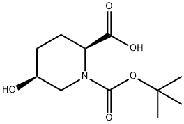 (2S,5S)-1-(叔丁氧基羰基)-5-羟基哌啶-2-羧酸, 1487347-86-3, 结构式