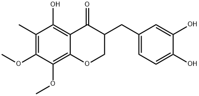 3-(2,4-Dihydroxybenzyl)-5-hydroxy
-7,8-diMethoxy-6-MethylchroMan-4-one Struktur