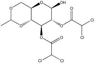 4,6-O-亚乙基-2,3-二-O-二氯乙酰基-BETA-D-吡喃葡萄糖,149403-65-6,结构式