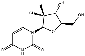 1-((2R,3R,4R,5R)-3-chloro-4-hydroxy-5-(hydroxyMethyl)-3-Methyltetrahydrofuran-2-yl)pyriMidine-2,4(1H,3H)-dione 化学構造式