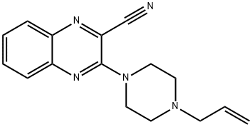 3-[4-(2-プロペニル)ピペラジノ]キノキサリン-2-カルボニトリル 化学構造式