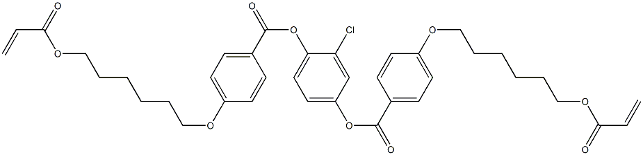 2-Chloro-1,4-phenylene bis[4-[6-(acryloyloxy)hexyloxy]benzoate] 化学構造式