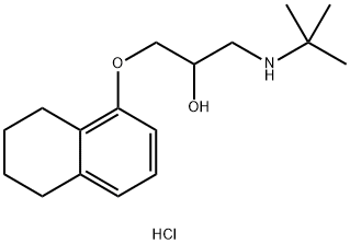 1-(tert-Butylamino)-3-[(5,6,7,8-tetrahydro-1-naphthyl)oxy]-2-propanol hydrochloride Struktur