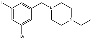 1-(3-溴-5-氟苯甲基)-4-乙基哌嗪, 1522254-77-8, 结构式