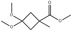 3,3-ジメトキシ-1-メチル-シクロブタンカルボン酸メチル 化学構造式