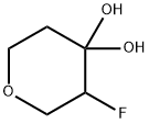 3-fluoro-4,4-dihydroxy-tetrahydropyran Struktur