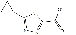 5-Cyclopropyl-1,3,4-oxadiazole-2-carboxylic acid LithiuM salt 化学構造式