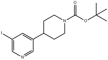 5-Iodo-3',4',5',6'-tetrahydro-2'H-[  3,4']bipyridinyl-1'-carboxylic acid   tert-butyl ester Struktur
