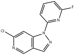 6-氯-1-(6-氟吡啶-2-基)-1H-吡唑并[4,3-C]吡啶 结构式