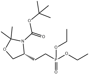 3-Oxazolidinecarboxylic acid, 4-[2-(diethoxyphosphinyl)ethyl]-2,2-diMethyl-, 1,1-diMethylethyl ester, (4R)- Struktur