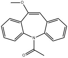 1-(10-Methoxy-5H-dibenzo[b,f]azepin-5-yl)ethanone 化学構造式