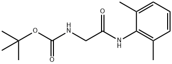 [2-[(2,6-ジメチルフェニル)アミノ]-2-オキソエチル]カルバミン酸1,1-ジメチルエチルエステル 化学構造式