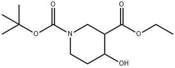 1-tert-butyl 3-ethyl 4-hydroxypiperidine-1,3-dicarboxylate Structure