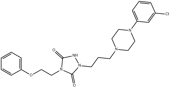 1-[3-[4-(3-クロロフェニル)-1-ピペラジニル]プロピル]-4-(2-フェノキシエチル)-1,2,4-トリアゾリジン-3,5-ジオン 化学構造式
