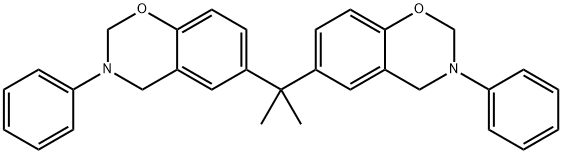6,6'-(propane-2,2-diyl)bis(2-phenyl-3,4-dihydro-2H-benzo[e][1,3]oxazine) Structure