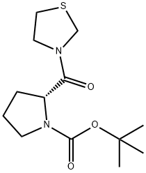(2R)-4-氧代-2-(3-噻唑烷基羰基)-1-吡咯烷羧酸叔丁酯, 155251-72-2, 结构式