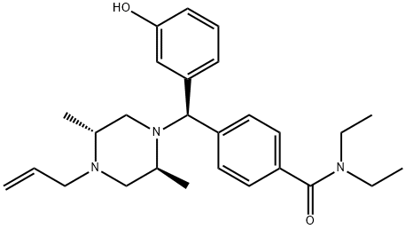 4-((R)-((2S,5R)-4-allyl-2,5-diMethylpiperazin-1-yl)(3-hydroxyphenyl)Methyl)-N,N-diethylbenzaMide Structure