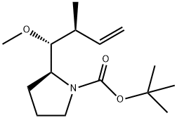 (2S,1'R,2'S)-N-(tert-butoxycarbonyl)-
2-(1'-Methoxy-2'-Methyl-3'-butenyl)-
pyrrolidine 化学構造式