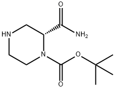 tert-butyl (2R)-2-carbaMoylpiperazine-1-carboxylate 化学構造式