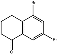 5,7-ジブロモ-3,4-ジヒドロナフタレン-1(2H)-オン 化学構造式