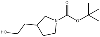 1-Pyrrolidinecarboxylic acid, 3-(2-hydroxyethyl)-, 1,1-dimethylethyl ester Struktur