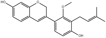 3-[4-羟基-2-甲氧基-3-(3-甲基-2-丁烯-1-基)苯基]-2H-1-苯并吡喃-7-醇, 161099-42-9, 结构式