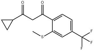 1-Cyclopropyl-3-[2-(Methylthio)-4-(trifluoroMethyl)phenyl]-1,3-propanedione, 161462-35-7, 结构式