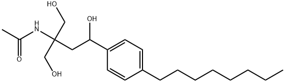 N-[3-Hydroxy-1,1-bis(hydroxymethyl)-3-(4-octylphenyl)propyl]acetamide Struktur