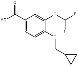 Benzoic acid, 4-(cyclopropylMethoxy)-3-(difluoroMethoxy)- 化学構造式