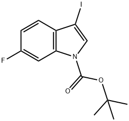 tert-butyl 6-fluoro-3-iodo-1H-indole-1-carboxylate 化学構造式