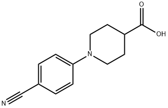 1-(4-CYANOPHENYL)PIPERIDINE-4-CARBOXYLIC ACID, 162997-21-9, 结构式