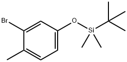 (3-溴-4-甲基苯氧基)(叔丁基)二甲基硅烷 结构式