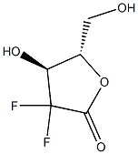 L-erythro-Pentonic acid, 2-deoxy-2,2-difluoro-,γ-lactone 化学構造式