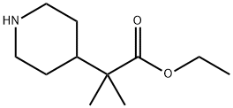 2-Methyl-2-(piperidin-4-yl)propionic acid ethyl ester Structure