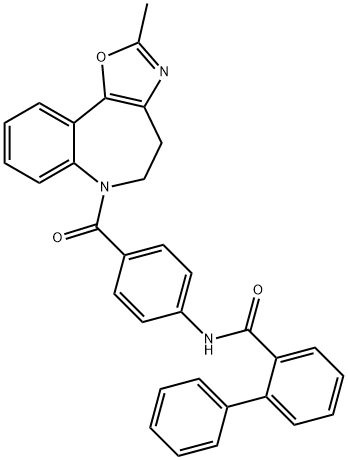 N-(4-(2-Methyl-5,6-dihydro-4H-benzo[b]oxazolo[5,4-d]azepine-6-carbonyl)phenyl)-[1,1'-biphenyl]-2-carboxaMide Structure