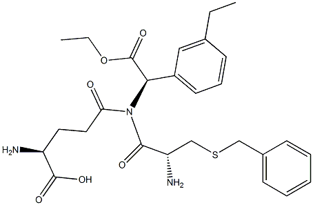 Glycine, L-g-glutaMyl-S-(phenylMethyl)-L-cysteinyl-2-phenyl-,1,3-diethyl ester, (2R)- Struktur