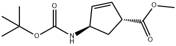 Trans-(1R,4R)-4-Boc-aMino-2-Cyclopentene-1-carboxylic acid Methyl ester Struktur